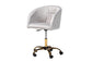 Ravenna Contemporary Glam and Luxe Grey Velvet Fabric and Gold Metal Swivel Office Chair FredCo
