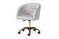 Ravenna Contemporary Glam and Luxe Grey Velvet Fabric and Gold Metal Swivel Office Chair FredCo