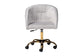 Ravenna Contemporary Glam and Luxe Grey Velvet Fabric and Gold Metal Swivel Office Chair FredCo