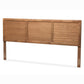 Raya Mid-Century Modern Walnut Brown Finished Wood King Size Headboard FredCo