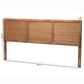 Raya Mid-Century Modern Walnut Brown Finished Wood King Size Headboard FredCo