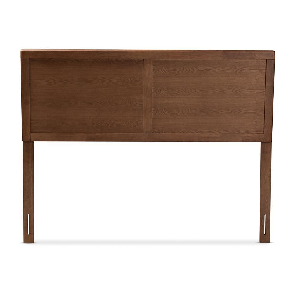 Raya Mid-Century Modern Walnut Brown Finished Wood Queen Size Headboard FredCo