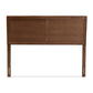 Raya Mid-Century Modern Walnut Brown Finished Wood Queen Size Headboard FredCo