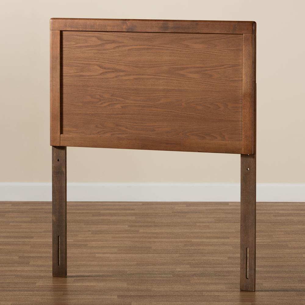 Raya Mid-Century Modern Walnut Brown Finished Wood Twin Size Headboard FredCo