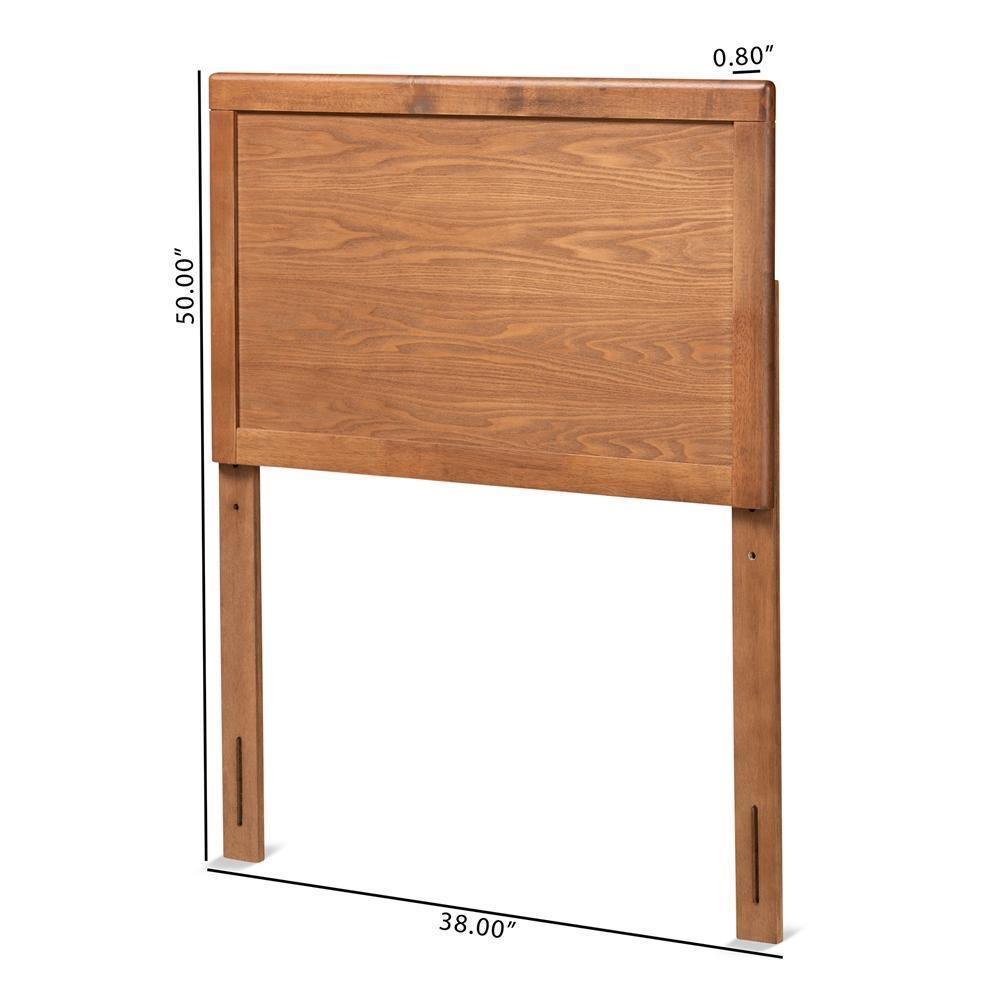 Raya Mid-Century Modern Walnut Brown Finished Wood Twin Size Headboard FredCo