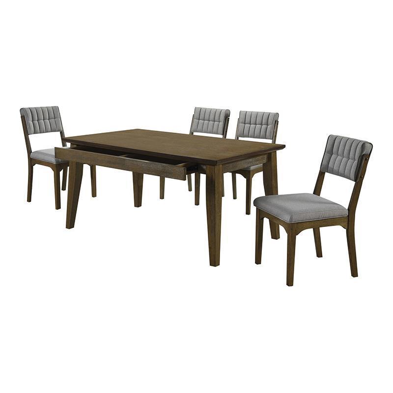Rayleene Rectangular 1-drawer Dining Set Medium Brown and Grey 110731-S5 Coaster FredCo
