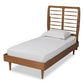 Rayna Mid-Century Modern Walnut Brown Finished Wood Twin Size Platform Bed FredCo