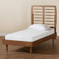 Rayna Mid-Century Modern Walnut Brown Finished Wood Twin Size Platform Bed FredCo