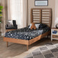 Rayna Mid-Century Modern Walnut Brown Finished Wood Twin Size Platform Bed FredCo