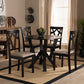 Reagan Modern and Contemporary Sand Fabric Upholstered and Dark Brown Finished Wood 5-Piece Dining Set FredCo