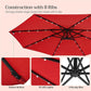 Red 10ft Outdoor Offset Umbrella with Base FredCo