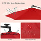 Red 10ft Outdoor Offset Umbrella with Base FredCo