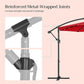 Red 10ft Outdoor Offset Umbrella with Base FredCo
