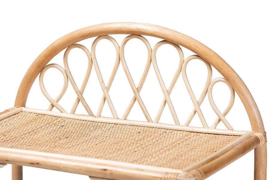 Redell Modern Bohemian Natural Brown Rattan 3-Tier Display Shelf FredCo