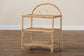 Redell Modern Bohemian Natural Brown Rattan 3-Tier Display Shelf FredCo