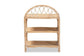 Redell Modern Bohemian Natural Brown Rattan 3-Tier Display Shelf FredCo