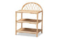 Redell Modern Bohemian Natural Brown Rattan 3-Tier Display Shelf FredCo