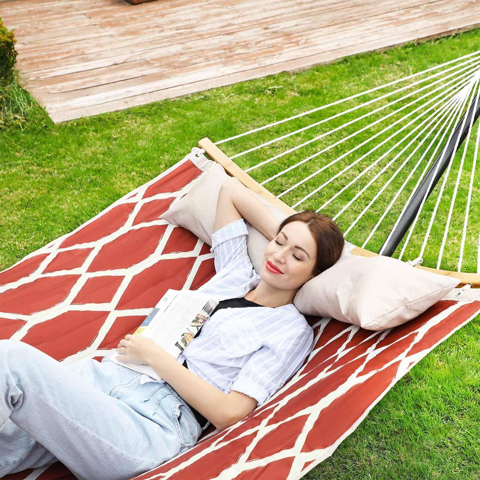 Red/White Outdoor Hammock for 2 People FredCo