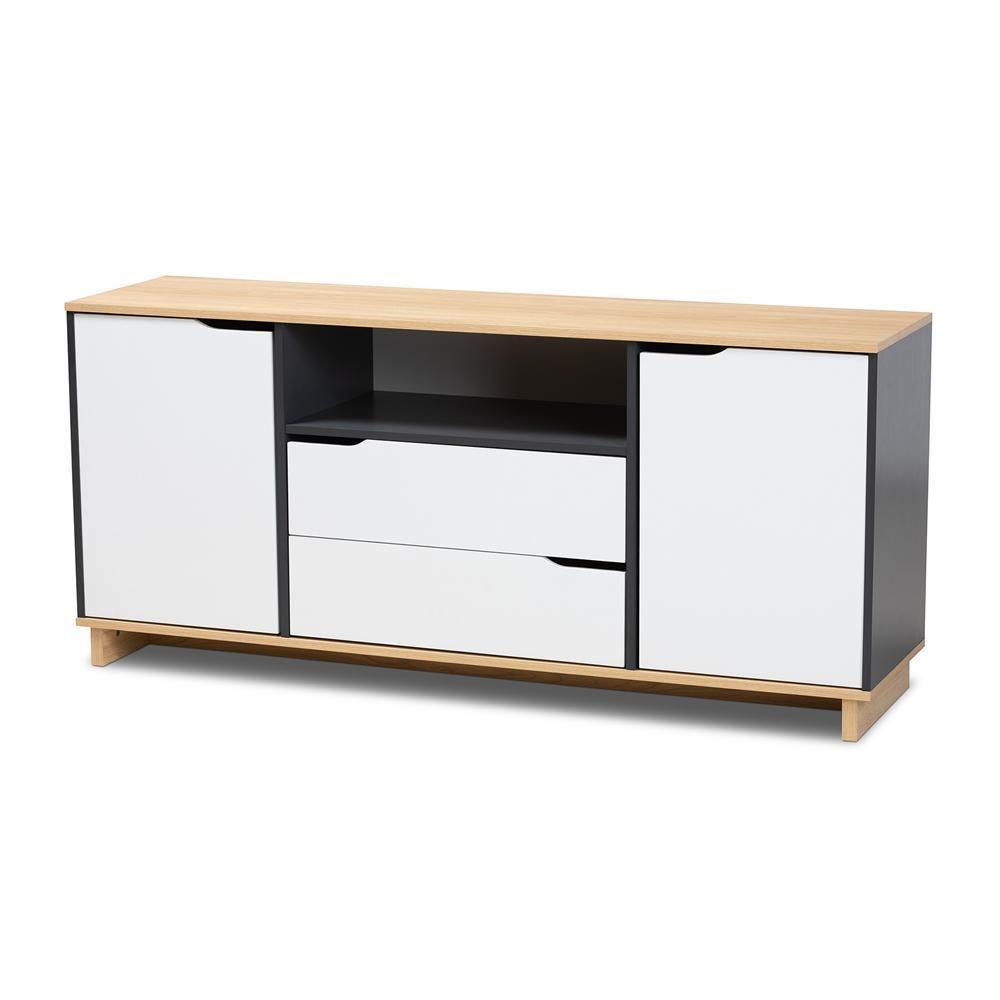 Reed Mid-Century Modern Multicolor 2-Door Wood Dining Room Sideboard FredCo