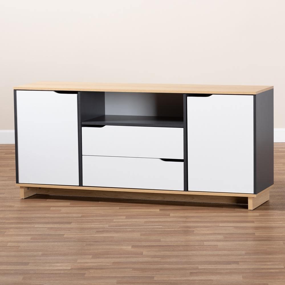 Reed Mid-Century Modern Multicolor 2-Door Wood Dining Room Sideboard FredCo