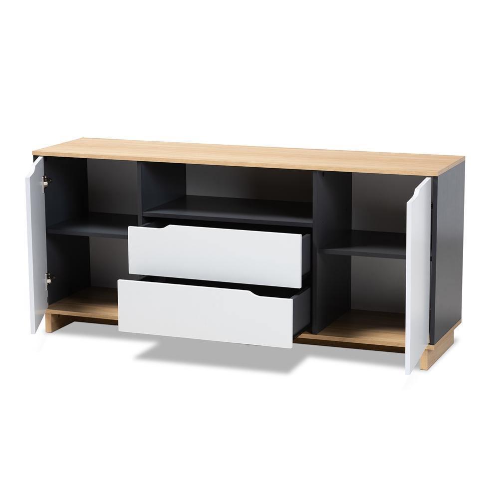 Reed Mid-Century Modern Multicolor 2-Door Wood Dining Room Sideboard FredCo