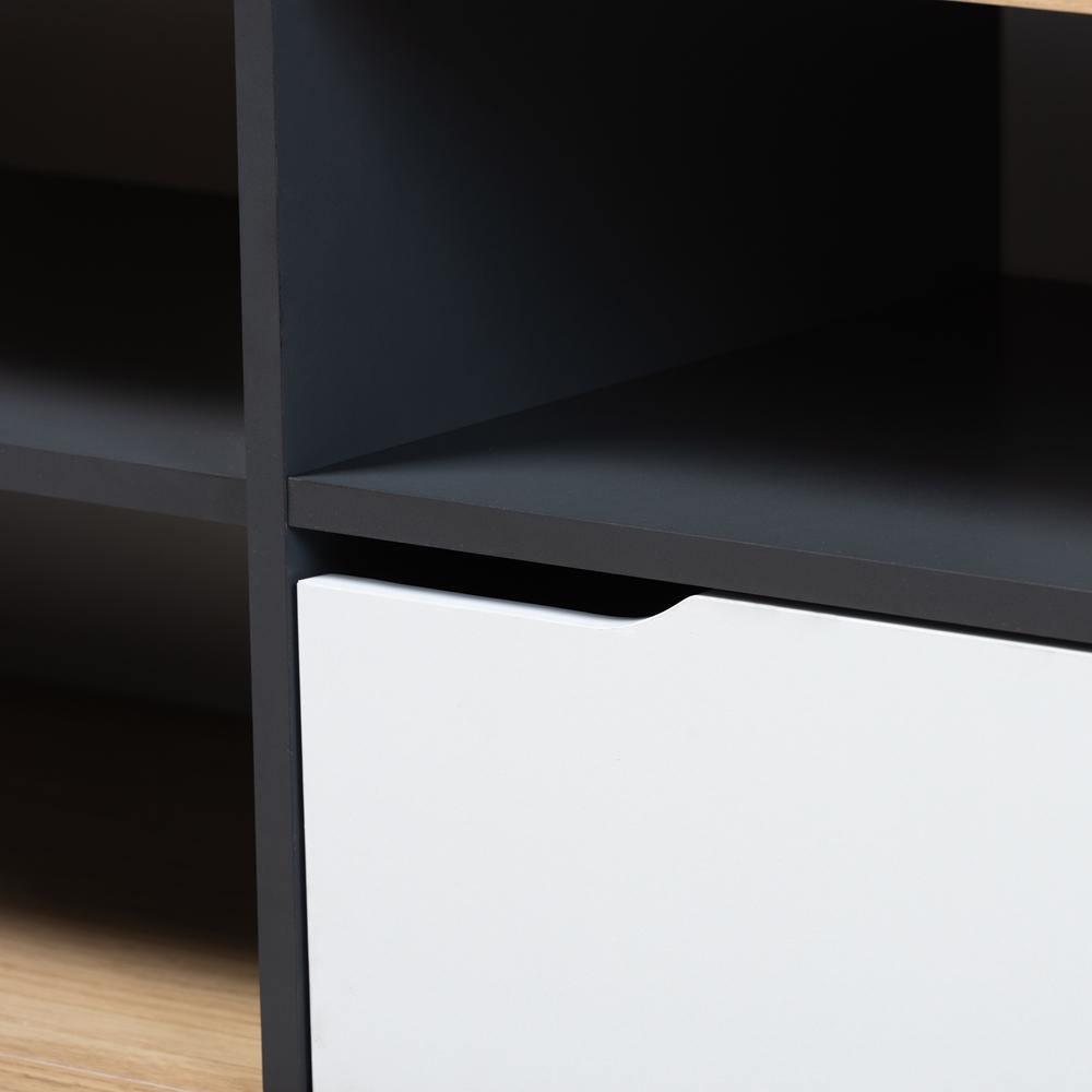 Reed Mid-Century Modern Multicolor 2-Drawer Wood TV Stand FredCo