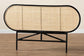 Reegan Modern Bohemian Two-Tone Black and Natural Brown Rattan Queen Size Standalone Headboard FredCo