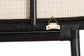 Reegan Modern Bohemian Two-Tone Black and Natural Brown Rattan Queen Size Standalone Headboard FredCo