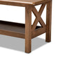 Reese Traditional Transitional Walnut Brown Finished Rectangular Wood Coffee Table FredCo