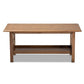Reese Traditional Transitional Walnut Brown Finished Rectangular Wood Coffee Table FredCo