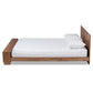 Regina Modern Rustic Ash Walnut Brown Finished Wood Full Size Platform Storage Bed with Built-In Shelves FredCo