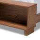 Regina Modern Rustic Ash Walnut Brown Finished Wood Queen Size Platform Storage Bed with Built-In Shelves FredCo
