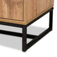 Reid Modern and Contemporary Industrial Oak Finished Wood and Black Metal 3-Drawer Sideboard Buffet FredCo