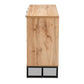 Reid Modern and Contemporary Industrial Oak Finished Wood and Black Metal 3-Drawer Sideboard Buffet FredCo
