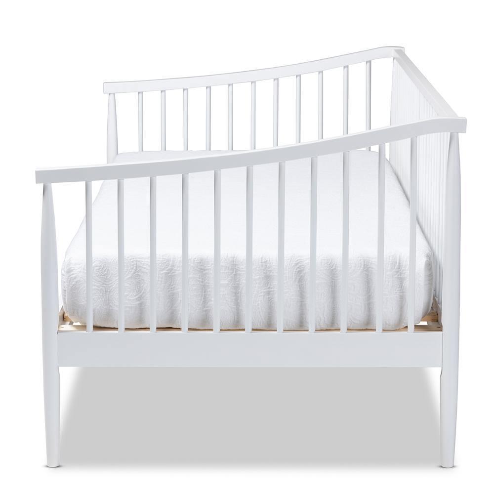 Renata Classic and Traditional White Finished Wood Twin Size Spindle Daybed FredCo