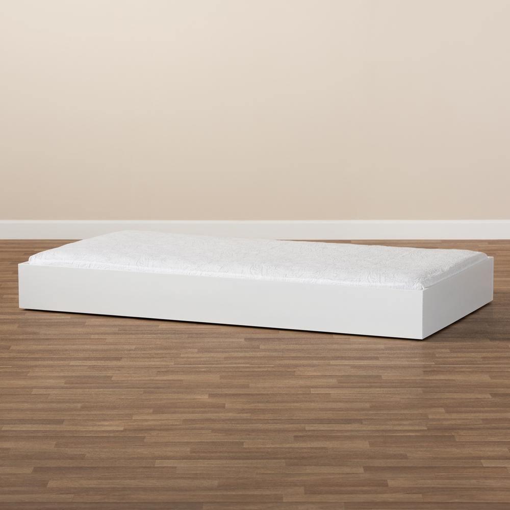 Renata Modern and Contemporary White Finished Wood Twin Size Trundle FredCo