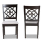 Renaud Modern and Contemporary Grey Fabric Upholstered and Dark Brown Finished Wood 2-Piece Dining Chair Set FredCo
