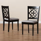 Renaud Modern and Contemporary Grey Fabric Upholstered and Dark Brown Finished Wood 2-Piece Dining Chair Set FredCo
