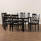 Renaud Modern and Contemporary Grey Fabric Upholstered and Dark Brown Finished Wood 7-Piece Dining Set FredCo