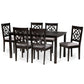 Renaud Modern and Contemporary Grey Fabric Upholstered and Dark Brown Finished Wood 7-Piece Dining Set FredCo