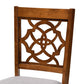 Renaud Modern and Contemporary Grey Fabric Upholstered and Walnut Brown Finished Wood 7-Piece Dining Set FredCo