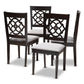 Renaud Modern and Contemporary Grey Fabric Upholstered Espresso Brown Finished Wood Dining Chair (Set of 4) FredCo