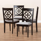 Renaud Modern and Contemporary Grey Fabric Upholstered Espresso Brown Finished Wood Dining Chair (Set of 4) FredCo