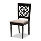 Renaud Modern and Contemporary Sand Fabric Upholstered and Dark Brown Finished Wood 7-Piece Dining Set FredCo