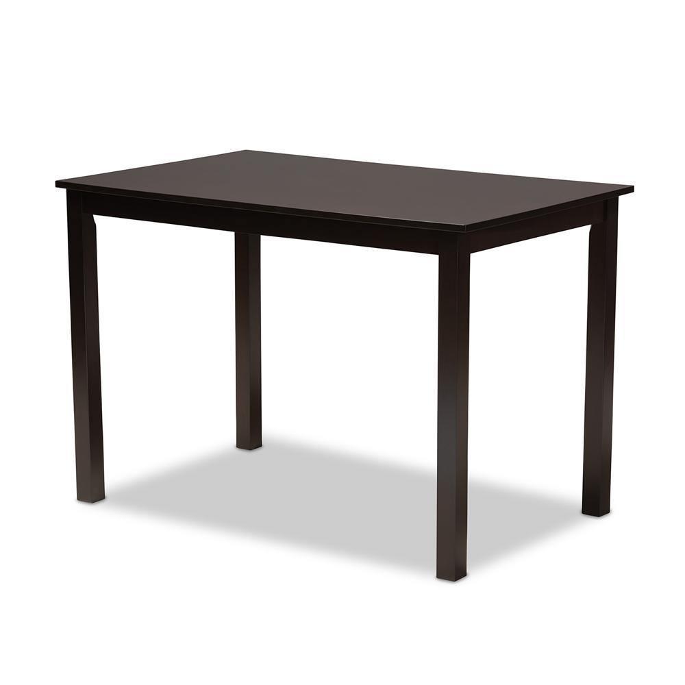 Renaud Modern and Contemporary Sand Fabric Upholstered Espresso Brown Finished 5-Piece Wood Dining Set FredCo