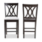 Reneau Modern and Contemporary Gray Fabric Upholstered Espresso Brown Finished Wood Counter Height Pub Chair Set of 2 FredCo