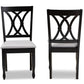Reneau Modern and Contemporary Grey Fabric Upholstered Espresso Brown Finished Wood 2-Piece Dining Chair Set FredCo