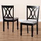 Reneau Modern and Contemporary Grey Fabric Upholstered Espresso Brown Finished Wood 2-Piece Dining Chair Set FredCo