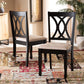 Reneau Modern and Contemporary Sand Fabric Upholstered Espresso Brown Finished Wood 2-Piece Dining Chair Set FredCo