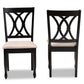 Reneau Modern and Contemporary Sand Fabric Upholstered Espresso Brown Finished Wood 2-Piece Dining Chair Set FredCo